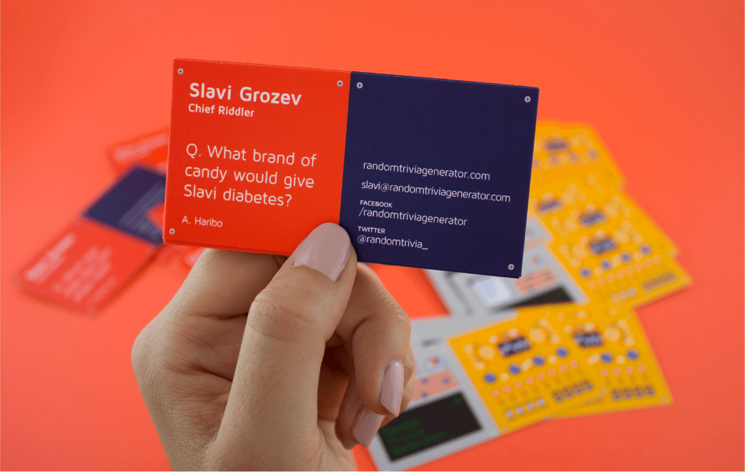 business card trivia